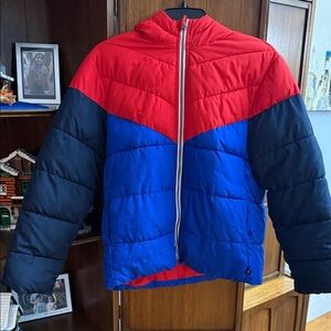 GAP Kids Red and Blue Puffer Jacket